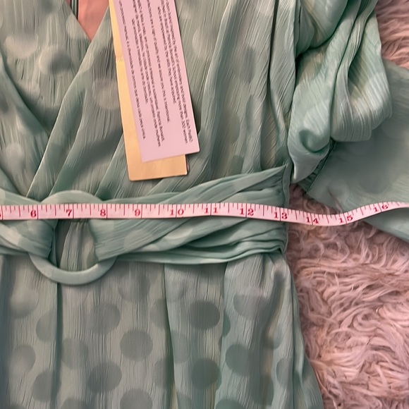 PatBO Polka Dot Satin Belted Midi Dress - Picture 11 of 13